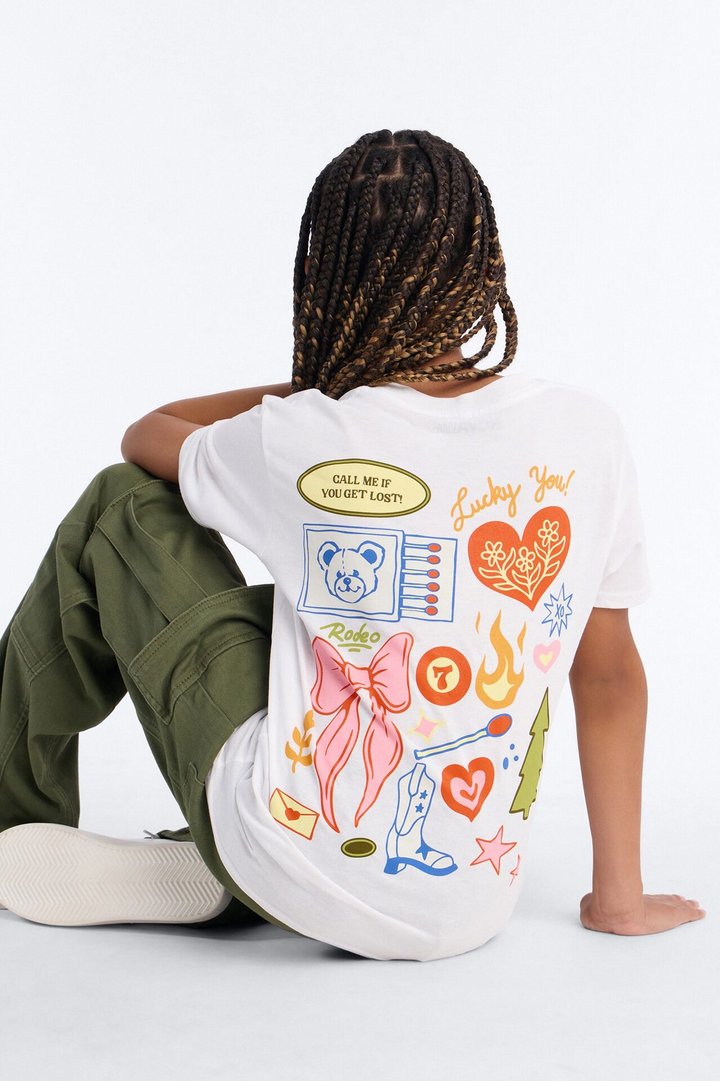 Mini Lucky You Short Sleeve Tee - White