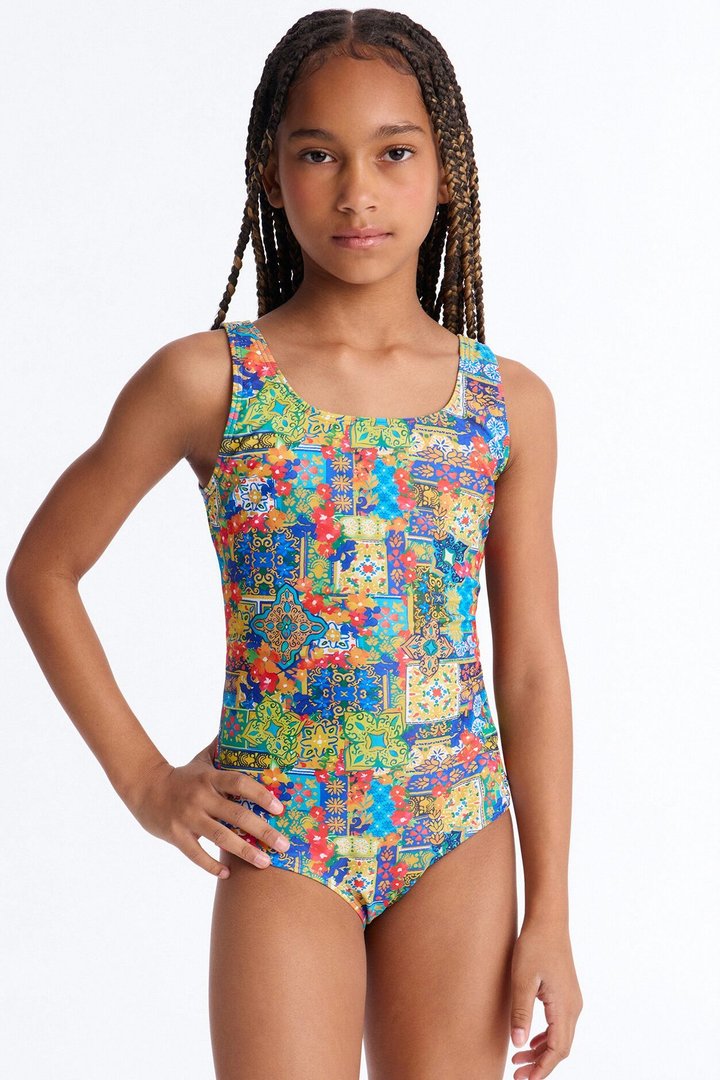 Mini Kailani 1 Piece Swimsuit - Teal/combo