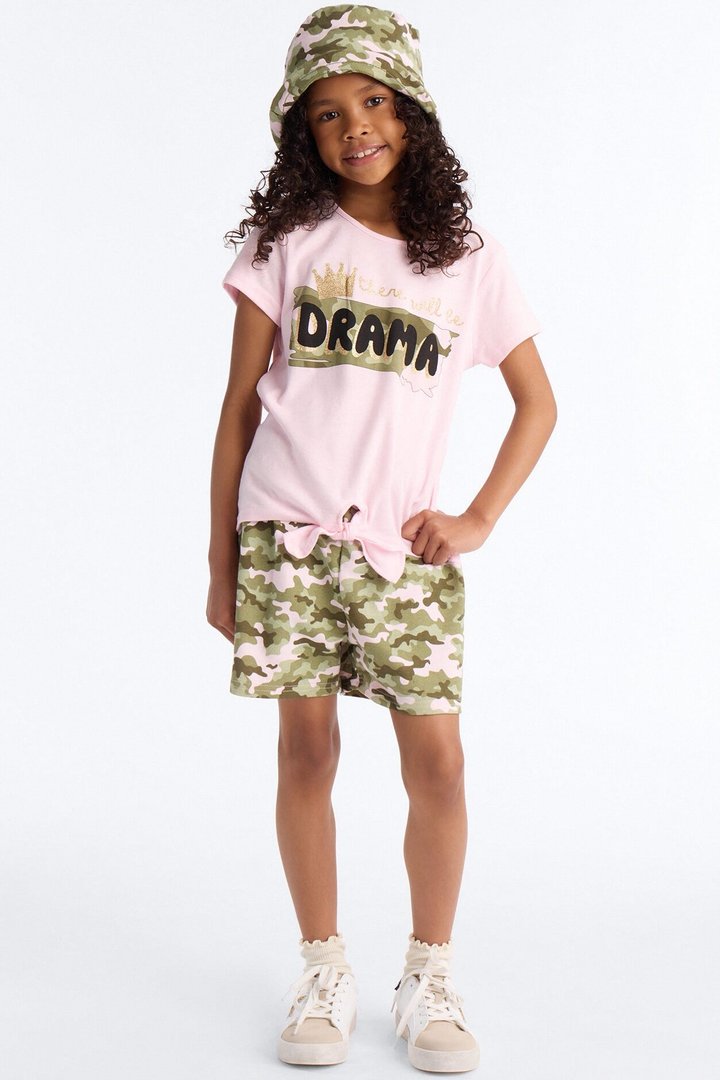 Mini There Will Be Drama Short Set - Pink/combo