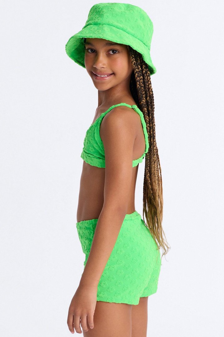 Mini Melina 3 Piece Boyshort Bikini Set - Green