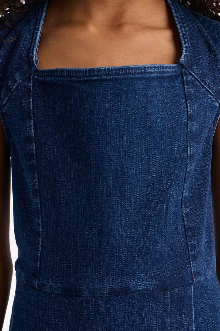 Mini Violeta Denim Romper - Dark Wash