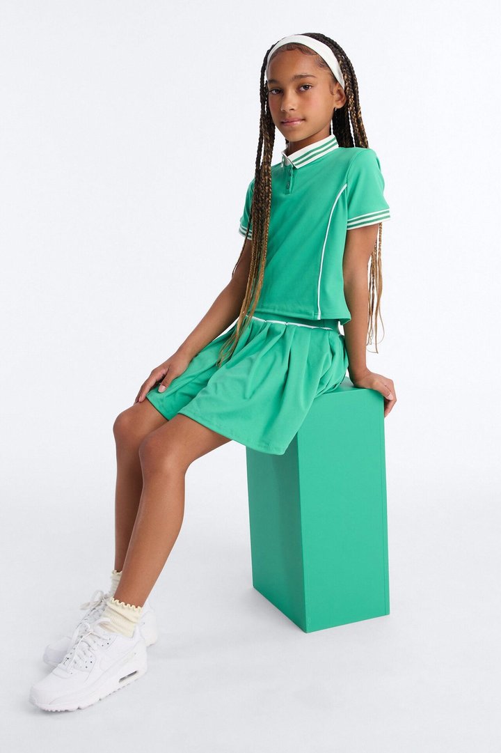Mini Ready To Play Active Polo Skort Set - Green