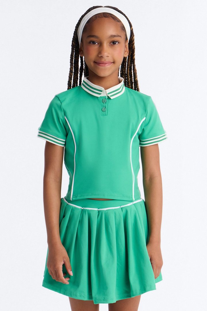 Mini Ready To Play Active Polo Skort Set - Green