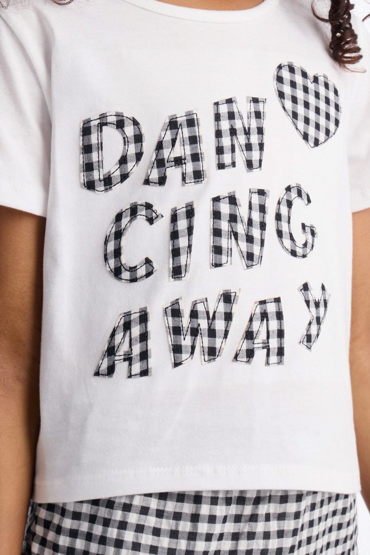 Mini Dancing Away Skort Set - White/Black