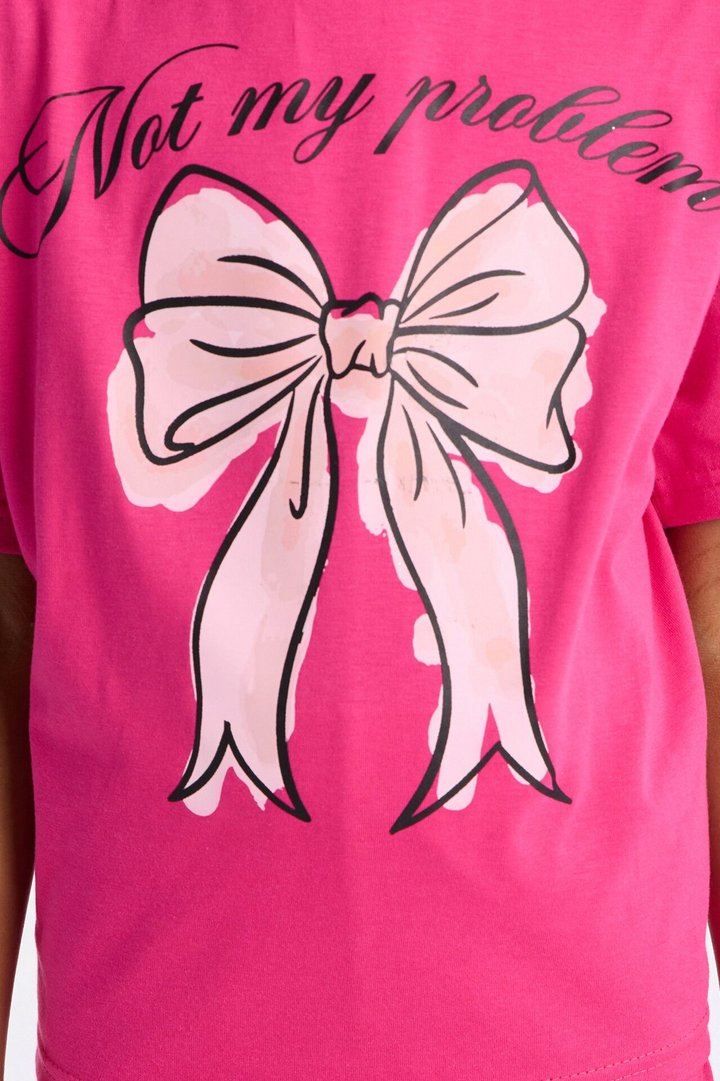 Mini Not My Problem Short Set - Hot Pink