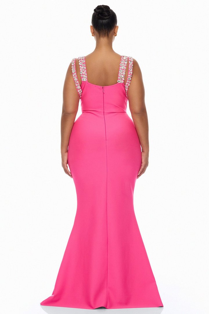 Masie Bandage Gown - Hot Pink