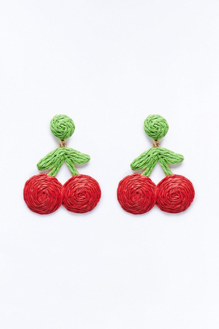 Berry Cherry Earrings - Red