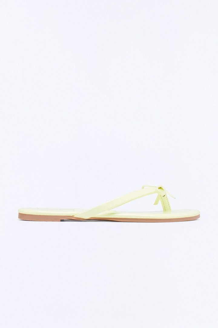 Coral Bow Flip Flops - Yellow