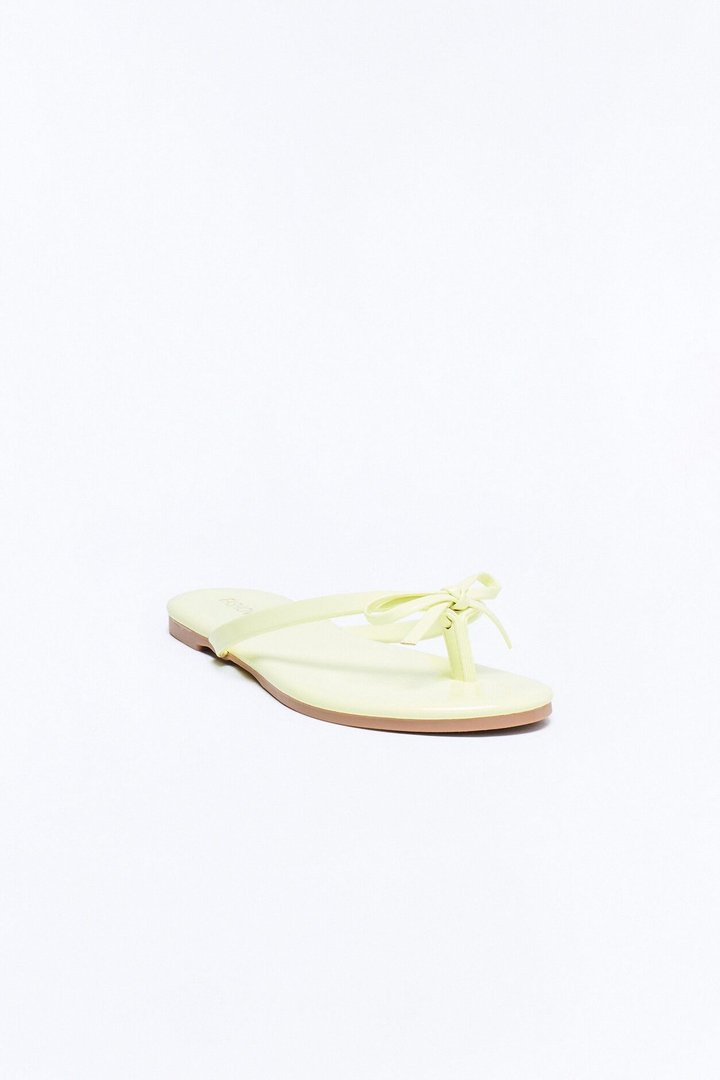 Coral Bow Flip Flops - Yellow