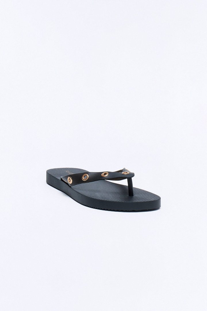 Myle Grommet Flip Flops - Black