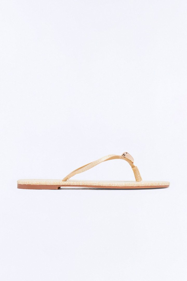 Pina Colada Hardware Flip Flops - Natural