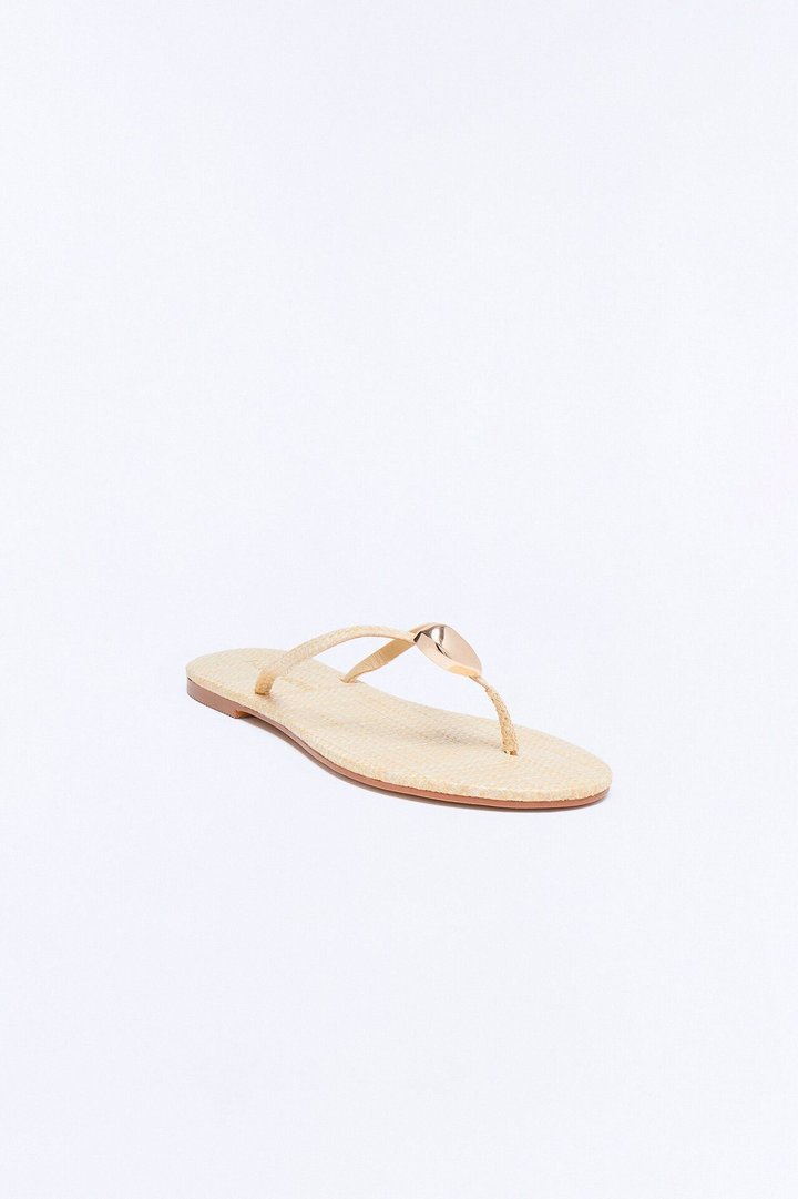 Pina Colada Hardware Flip Flops - Natural