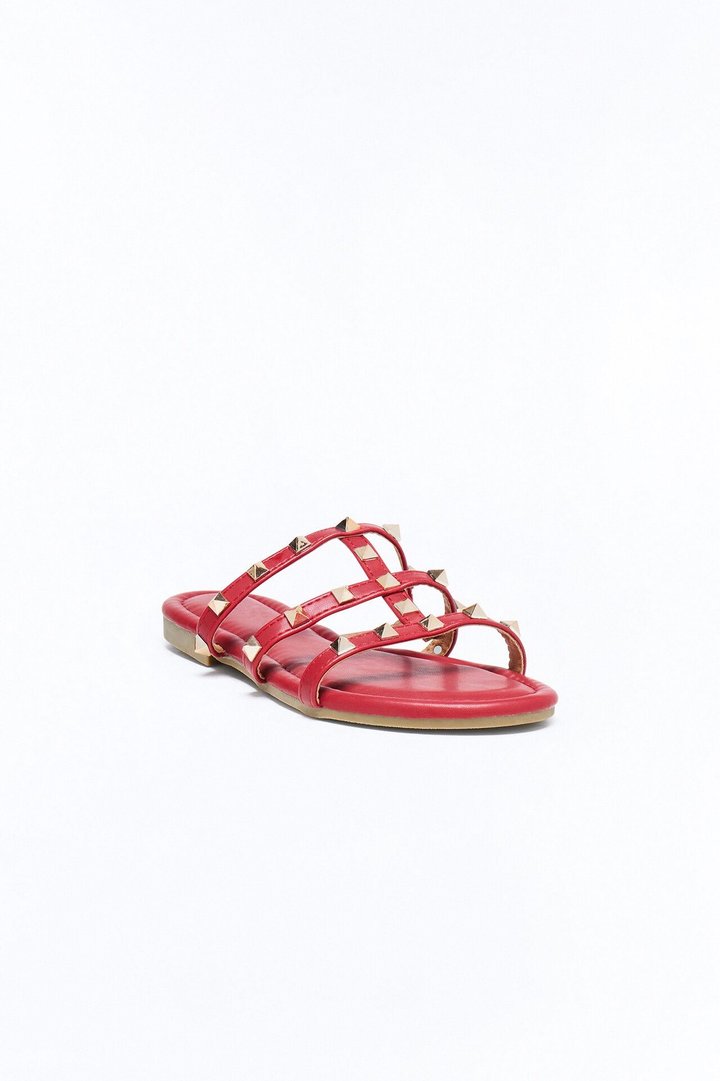 Cambria Studded Sandals - Wine