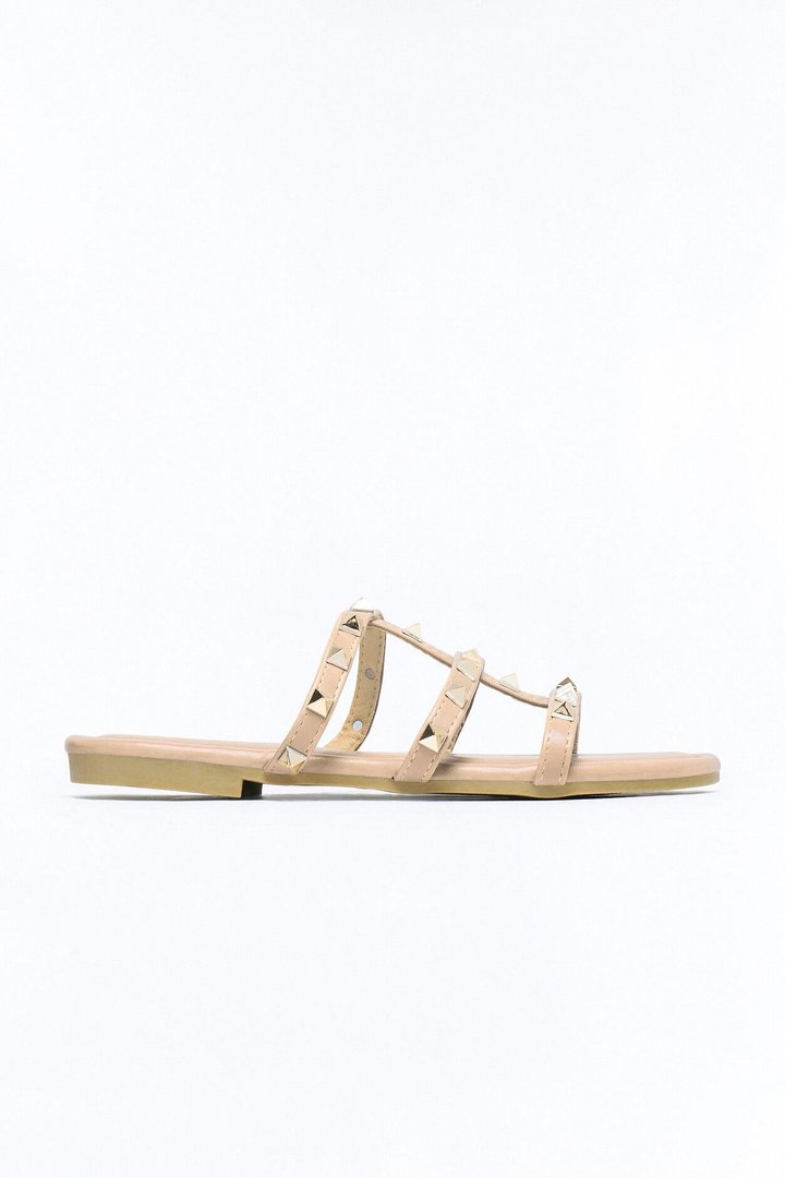 Cambria Studded Sandals - Beige