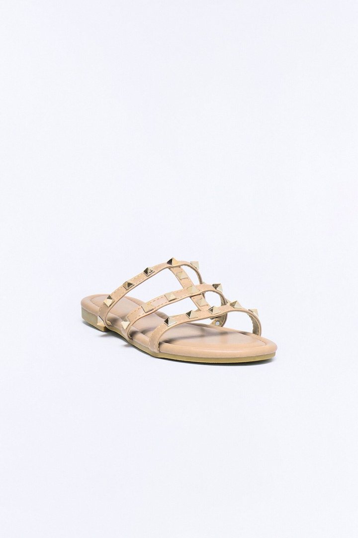 Cambria Studded Sandals - Beige