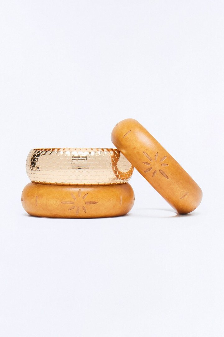 Arizona 3 Piece Bracelet Set - Brown/combo