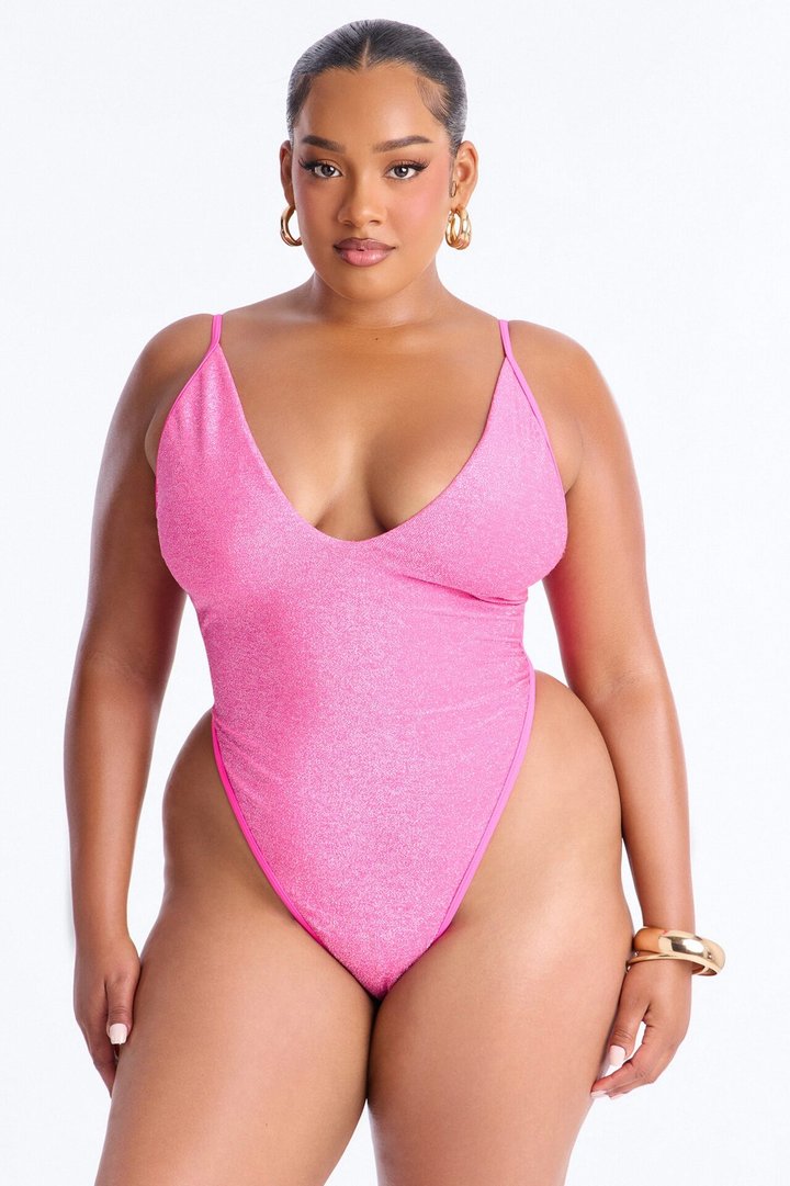 Getting Lost Together 1 Piece Swimsuit - Hot Pink