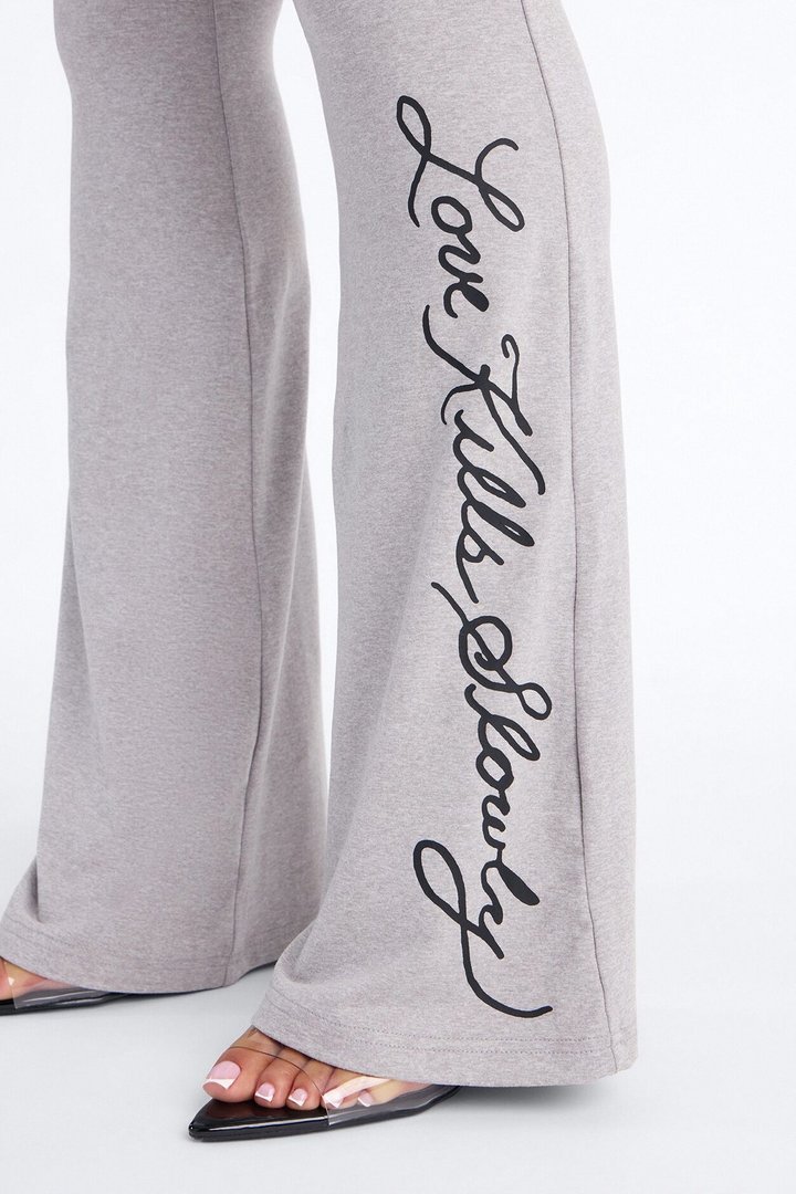 Ed Hardy Keep The Faith Flare PJ Pant Set - Heather Grey