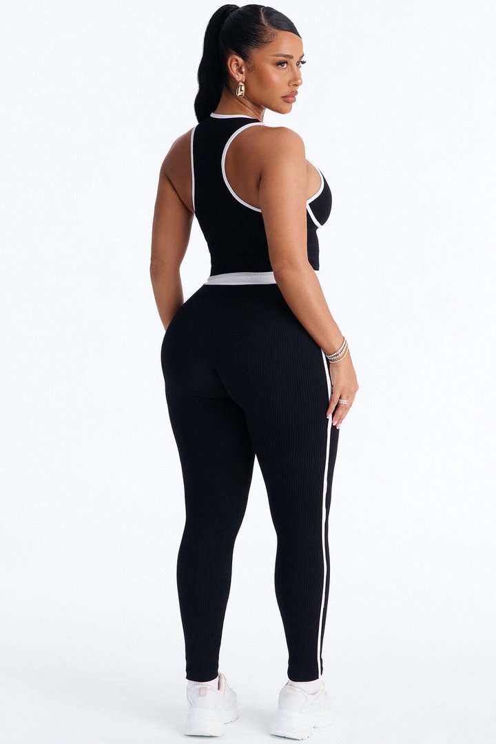 Sunday Mood Seamless Legging Set - Black