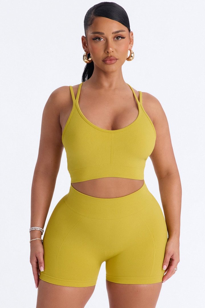 Tania Seamless Short Set - Chartreuse