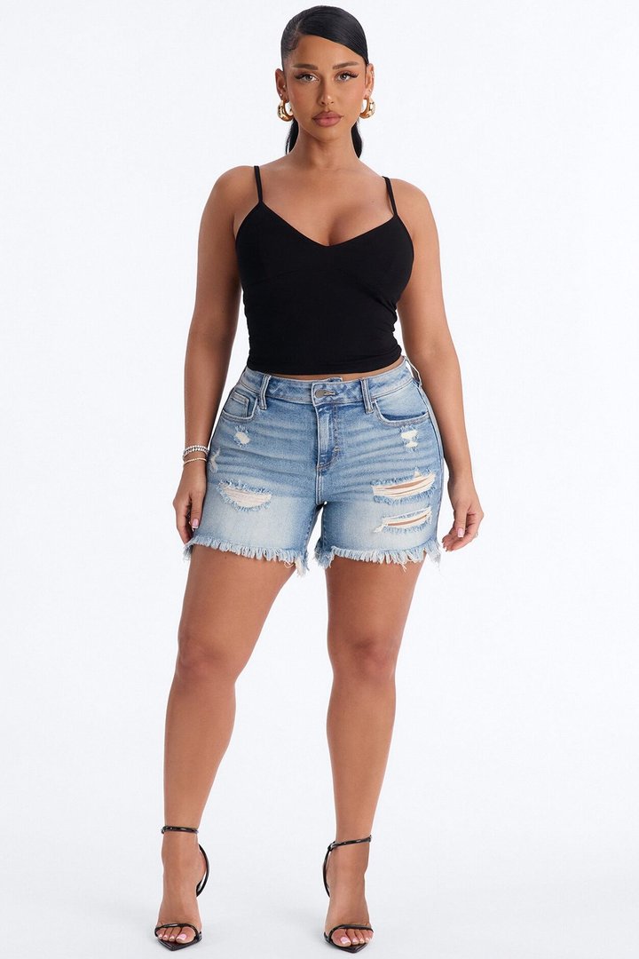 Flora Basic V Neck Cami Top - Black