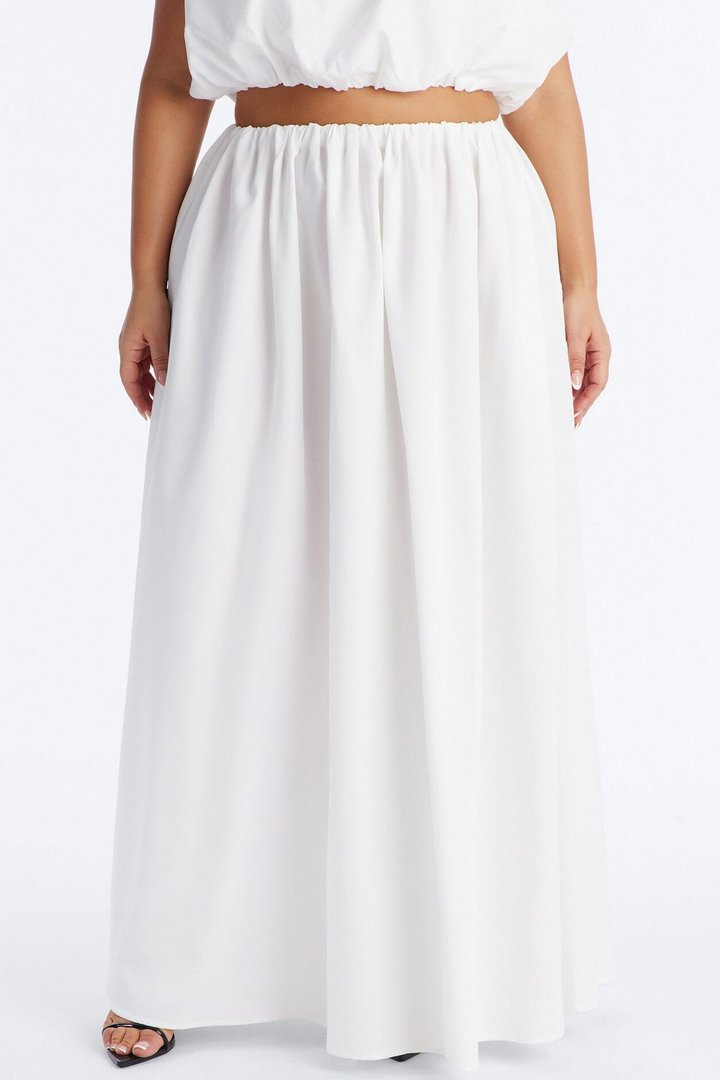 Willow Poplin Maxi Skirt - White