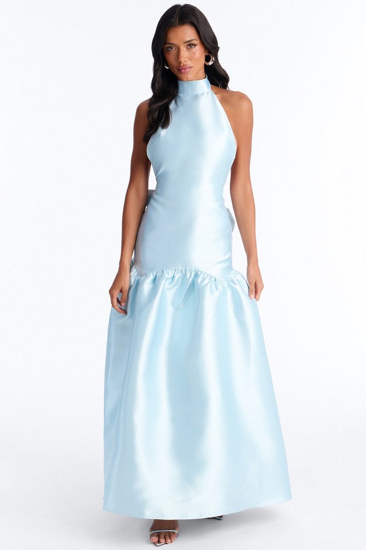 Absolute Stunner Bow Gown - Light Blue