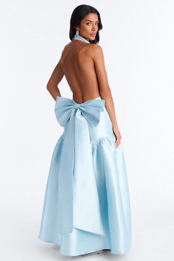 Absolute Stunner Bow Gown - Light Blue