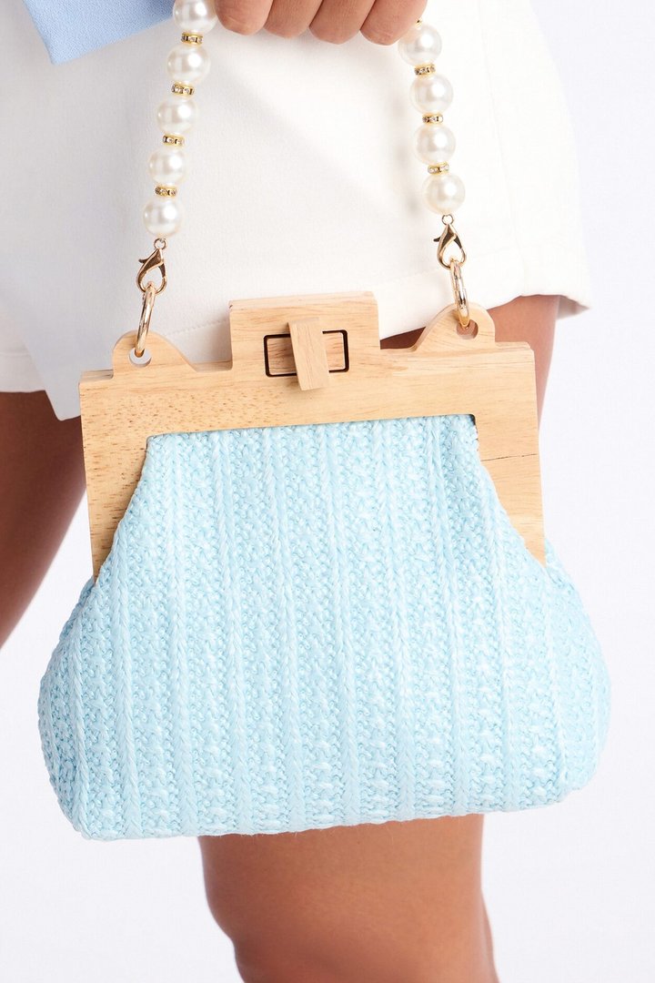 Feel The Breeze Straw Clutch - Blue
