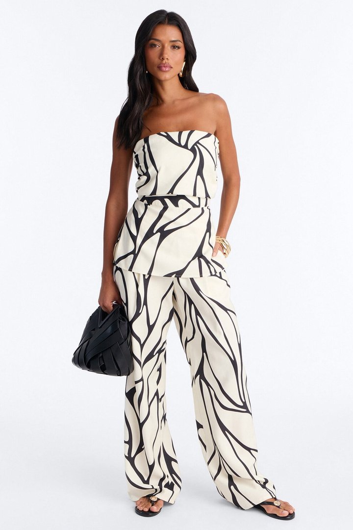Tracy Strapless Pant Set - Ivory