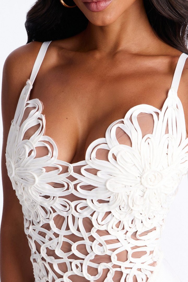 Monique Bandage Mermaid Maxi Dress - White