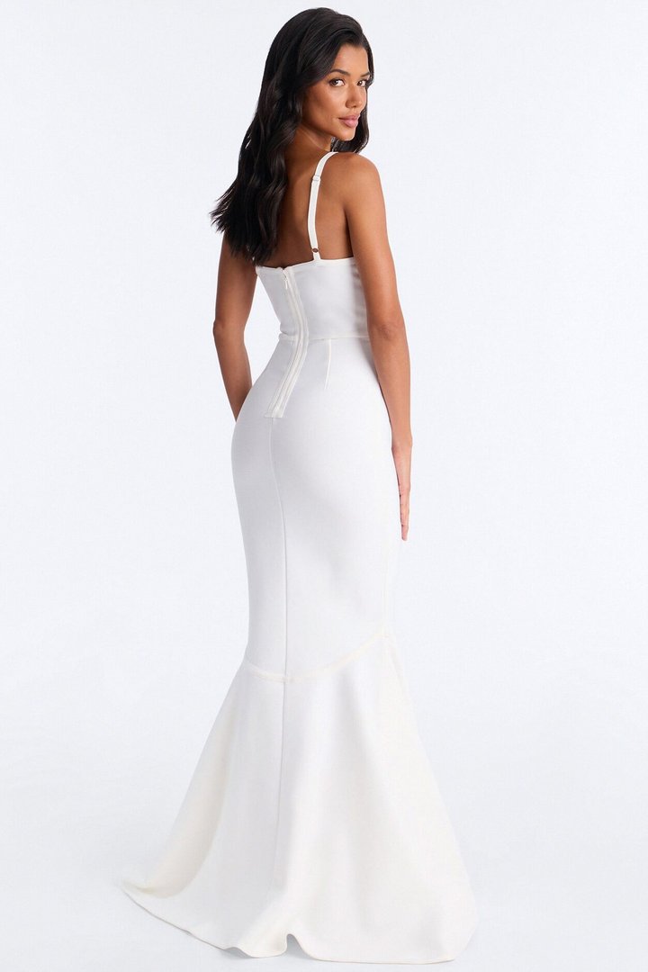 Monique Bandage Mermaid Maxi Dress - White