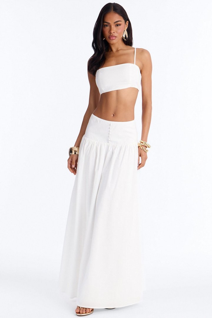 Brigitte Poplin Bra Top - White