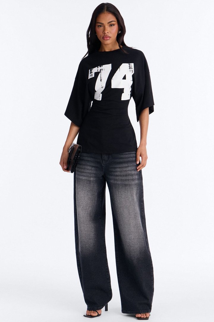 Final Game 74 Backless Lace Up Top - Black