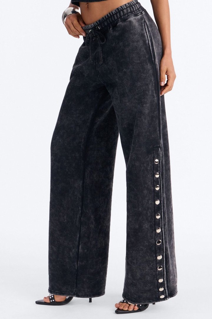 More Than A Studded Fleece Pant Set - Black