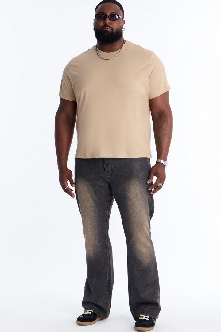 Stacked Slim Flare Waxed Stealth Jean - Black Wash