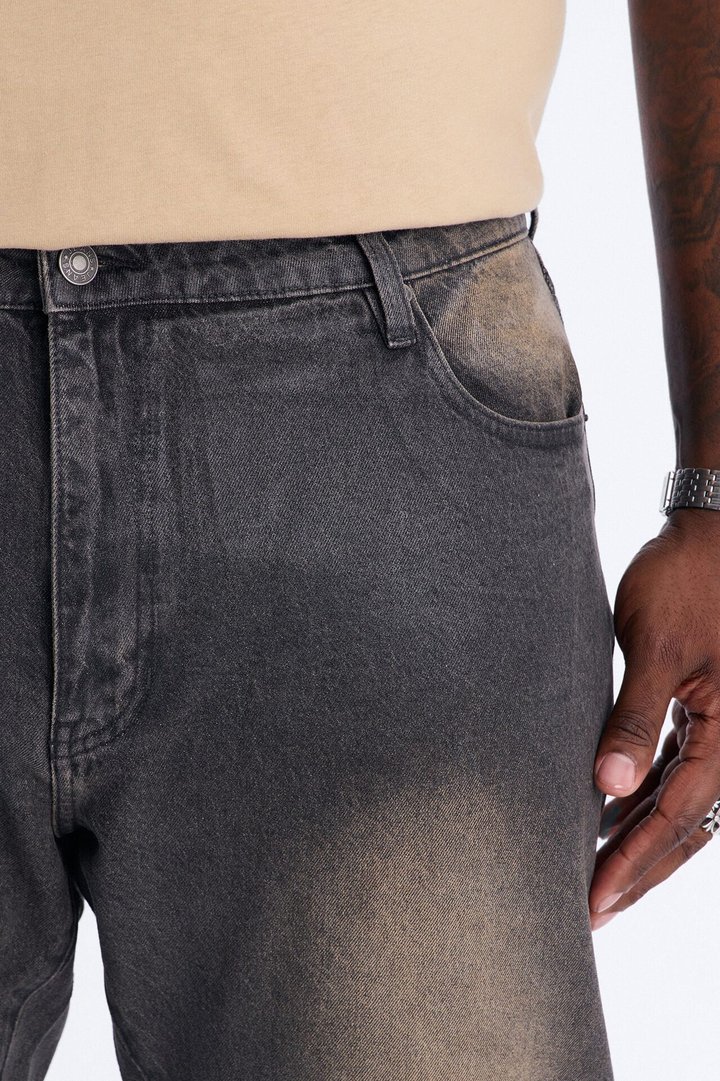 Stacked Slim Flare Waxed Stealth Jean - Black Wash