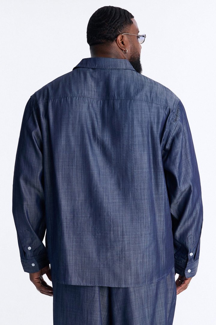 Mercer Gates Relaxed Button Up Shirt - Indigo