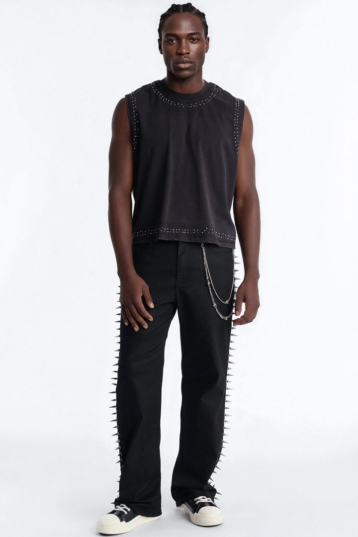 Boxy Cropped Caliber Muscle Tee - Black