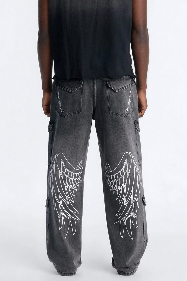 Blessed Chaos Cargo Jean - Black Wash