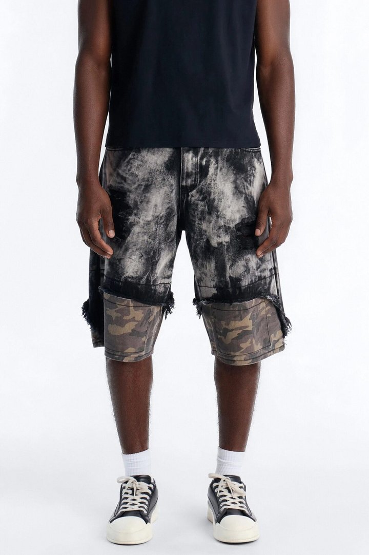 Baggy Safari Riot Denim Short - Black Wash