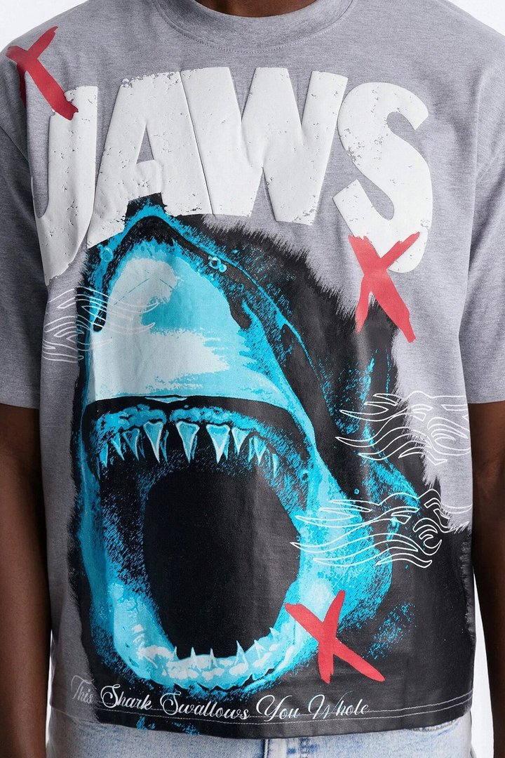 Jaws Gonna Need A Bigger Boat Short Sleeve Tee - Grey