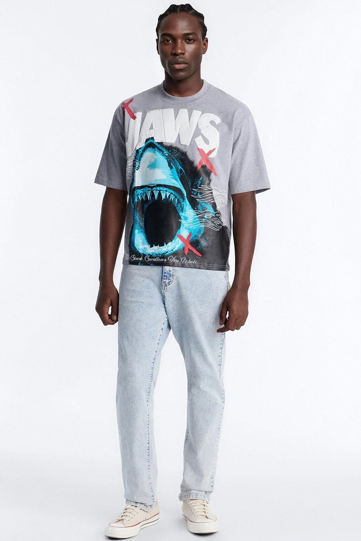 Jaws Gonna Need A Bigger Boat Short Sleeve Tee - Grey