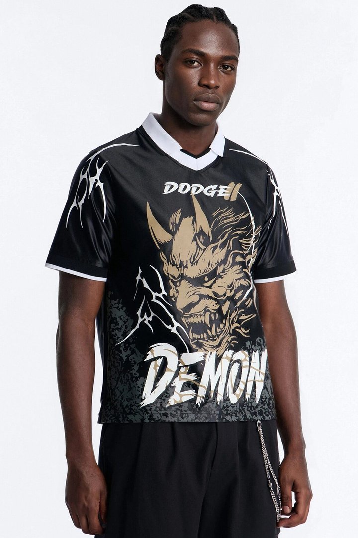 Dodge Demon Soccer Jersey Tee - Black