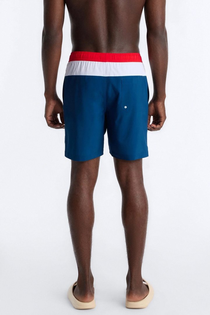 USA International Printed Swim Trunk 7″ - Navy