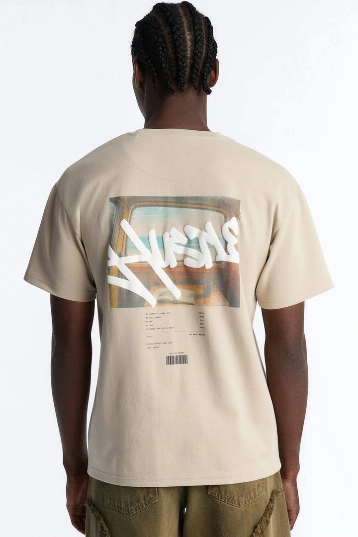 Hustle By Any Means Short Sleeve Tee - Khaki