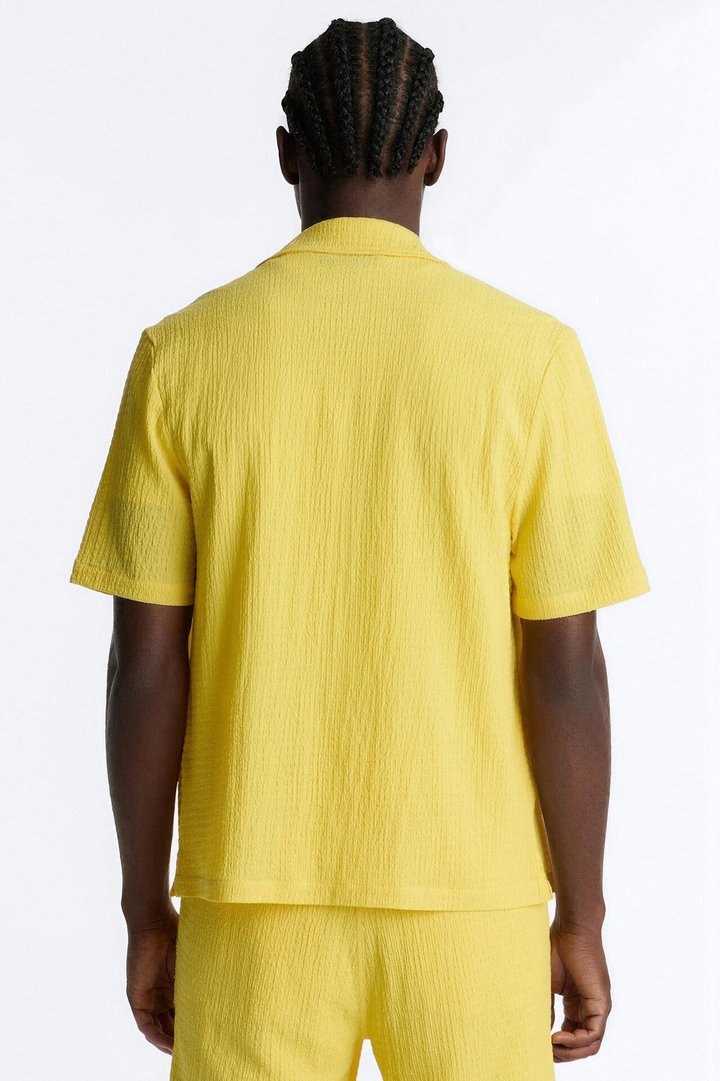 Burton Cuban Collar Button Up Shirt - Yellow