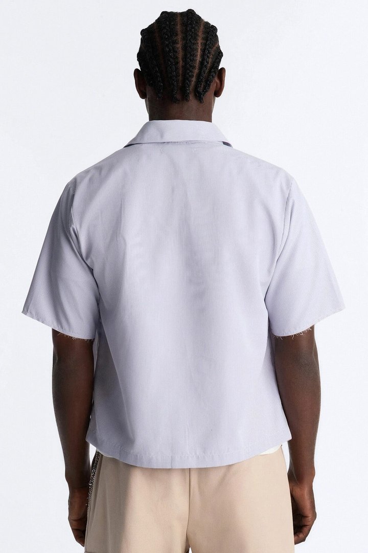 Half Visage Button Up Shirt - Blue/combo