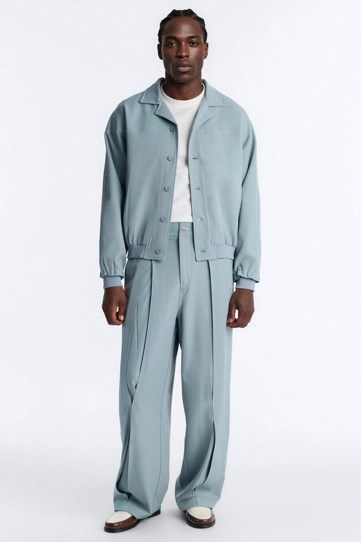 Relaxed Pearson Wave Casual Blazer - Blue