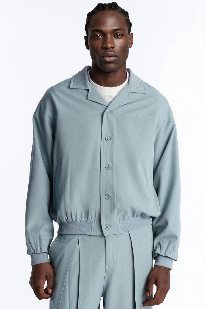 Relaxed Pearson Wave Casual Blazer - Blue